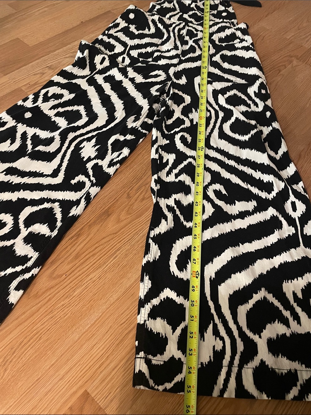 Anthropologie Constance Wide-Leg Overalls Black & White Size M - Picture 10 of 14
